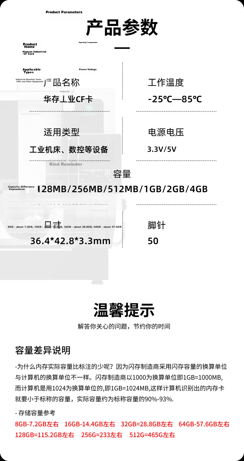 Huacun CF Card 2GB CNC Machine Fanuc Industrial CF Storage Card Mitsubishi M70 Siemens Frank FANUC System Machining Center CNC Lathe Milling Industrial Control Storage Card 11