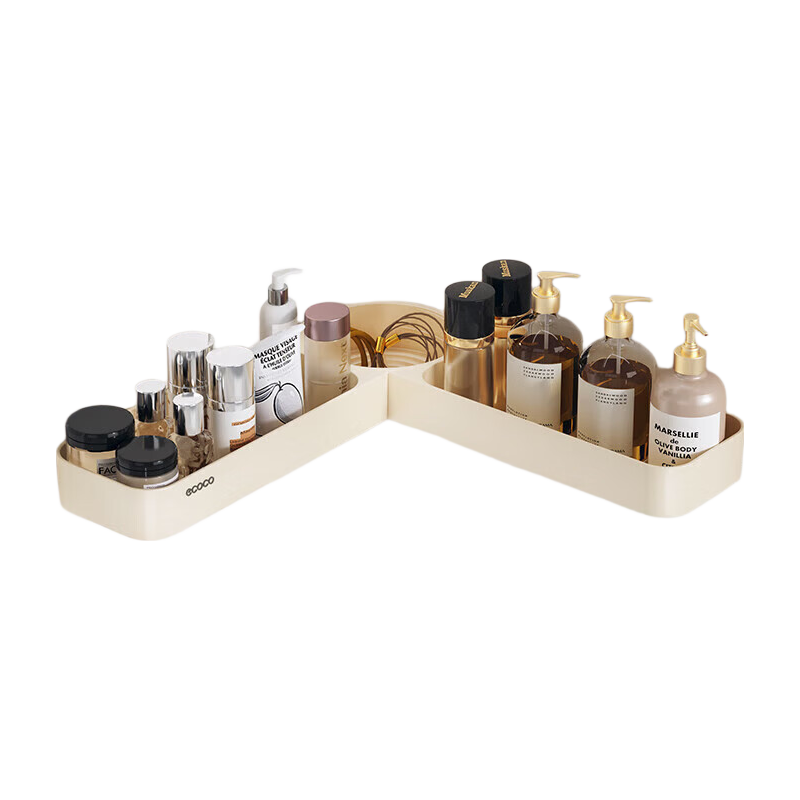 Ecoco Bathroom Storage Rack, No Drilling Required, Wall-Mounted Corner Organizer, Plastic Drainage E24203, Toilet Wall-Mounted