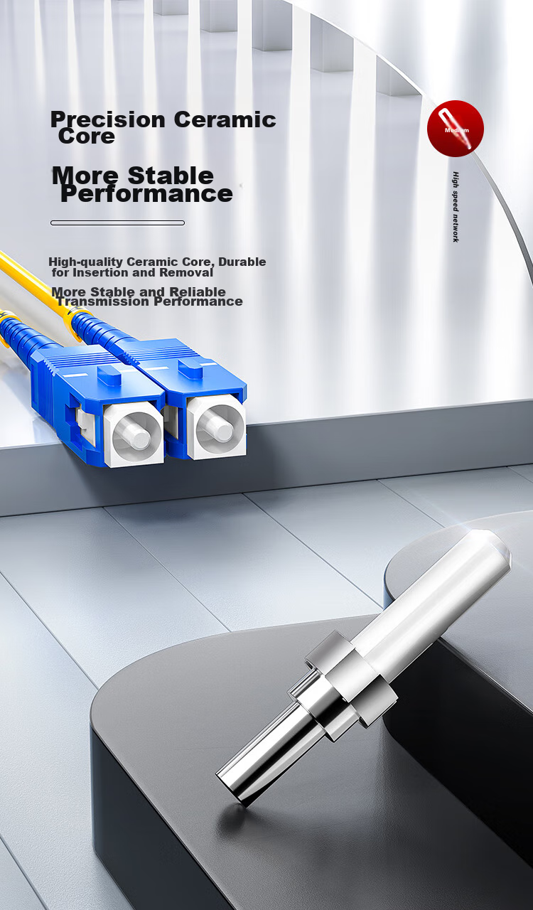 AMPCOM Fiber Optic Patch Cable SC-SC Telecom Grade 2.0mm Single-Mode Dual-Core Engineering 9/125μm Transceiver Pigtail Low Smoke Zero Halogen Indoor Cable 3 Meters ASM2SC2203 10