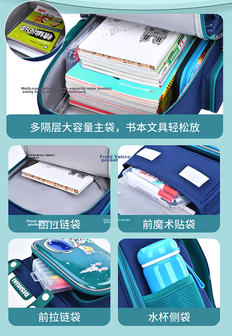 Le Bu Xiong Primary School Backpack Boys 2026 New Style Grade 1-2 Lightweight Children's Ergonomic School Bag for Boys Grade 3-6 8