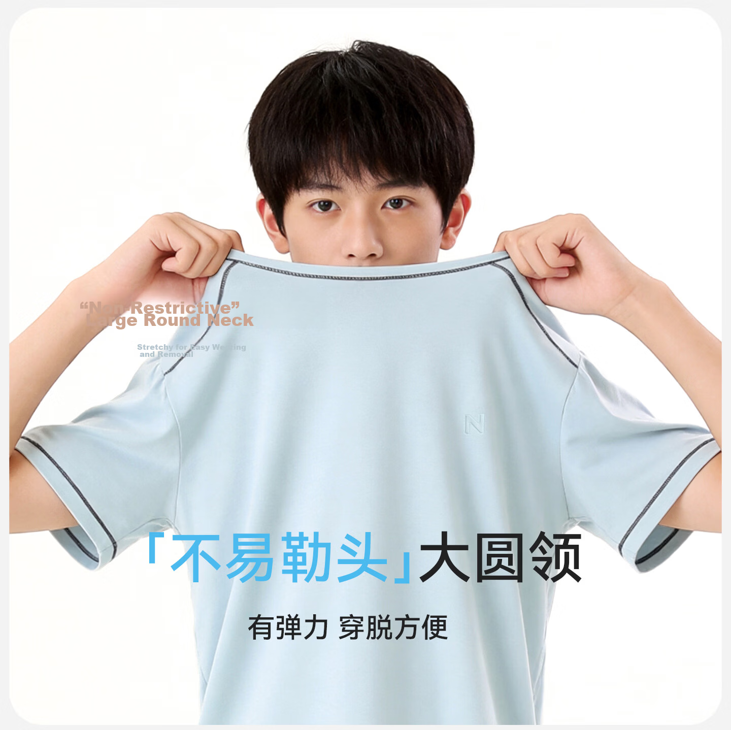 Langsha Children's Pajamas 2026 New Boys Teenagers Student Ice Silk Short Sleeve Set Summer Thin Homewear 5