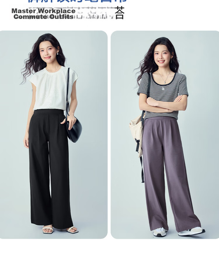 Giordano 2026 Summer Cooling Sun Protection Heat Shield 7A Antibacterial Semi-Elastic Waist Wide-Leg Sweatpants for Women 05416460 11