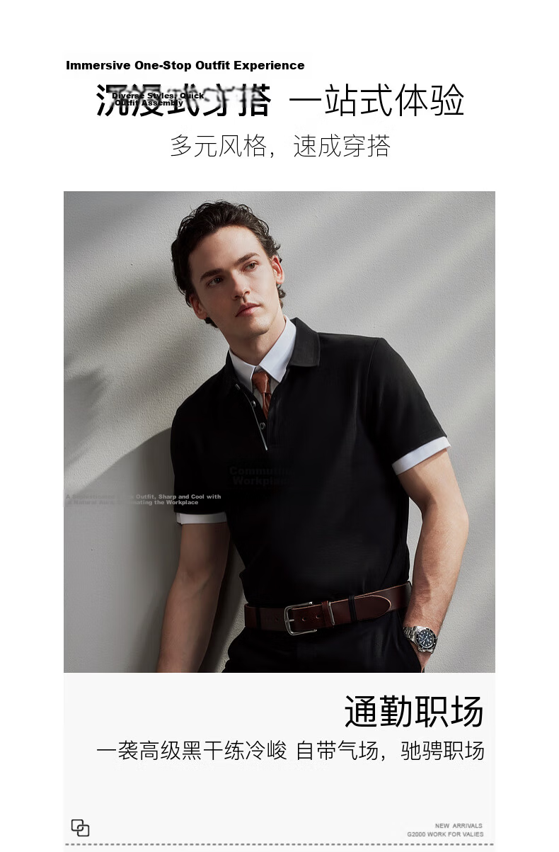 G2000 Men's Spring Summer Casual Versatile Short Sleeve Polo Shirt in Teal Blue [Pique Cotton Skin-Friendly Mall Edition] 3