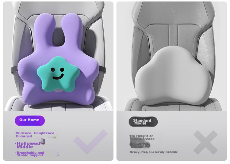 SITGOOD Stgu Airbag Lumbar Support Cushion Office Gift STG Seat Cushion Backrest Pillow Car Long Sitting Purple 10