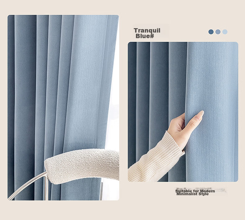 Mercury Home Textiles Blackout Curtains 5A Antibacterial Double-Sided Chenille Thickened Full Shading Curtains for Living Room and Bedroom 19
