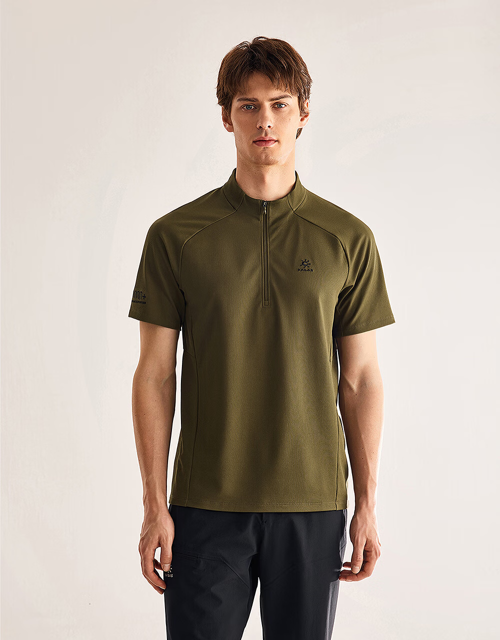 KAILAS PASO Half-Zip Short Sleeve Functional Quick-Dry T-Shirt Men 3A Antibacterial UPF50+ Sun Protection Hiking Shirt 1