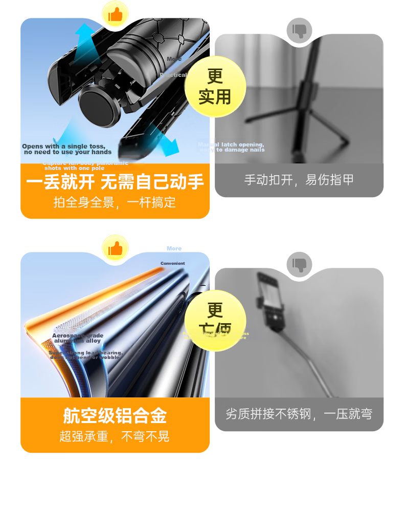 Zhiguozhe 2026 New Edition Diudiu Selfie Stick Magsafe Magnetic Phone Holder Floor Tripod Live Streaming 360° Rotation Anti-Shake Auto Tracking Travel Compact 4