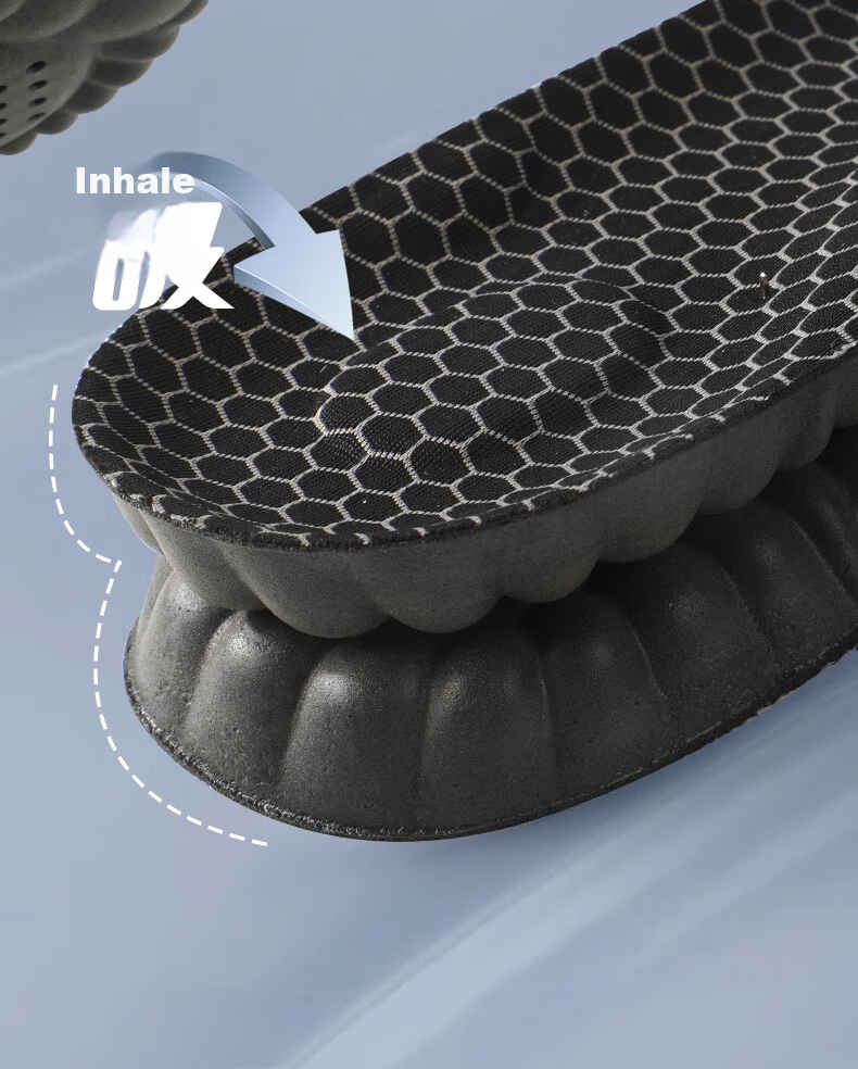 FOOTOPPO Graphene Deodorizing Sports Insoles for Men Sweat-Absorbing Odor-Resistant Breathable Antibacterial Soft Elastic Shock-Absorbing High-Elasticity Insoles 8