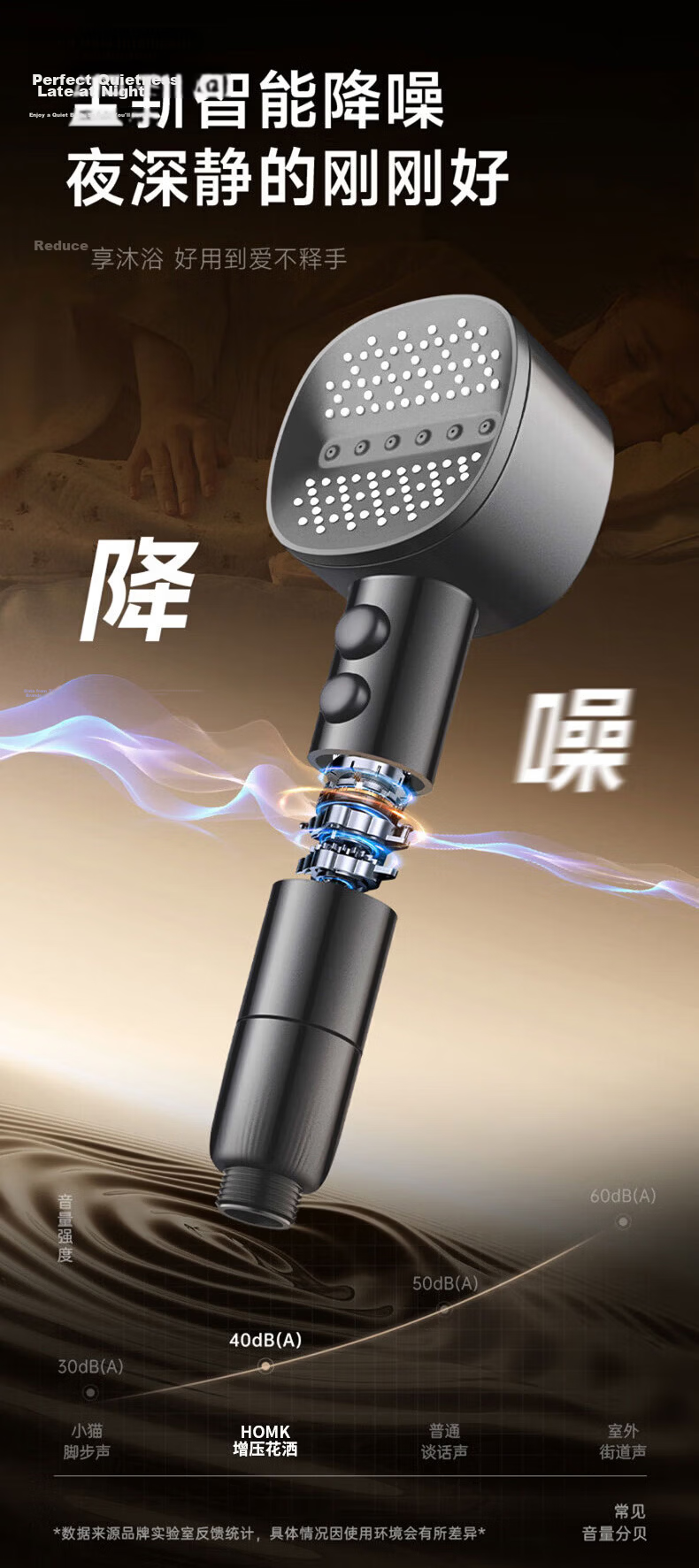 HOMK Seiko Pressurized Shower Head New Bathroom Filtered Single-Head Shower Sprayer 17