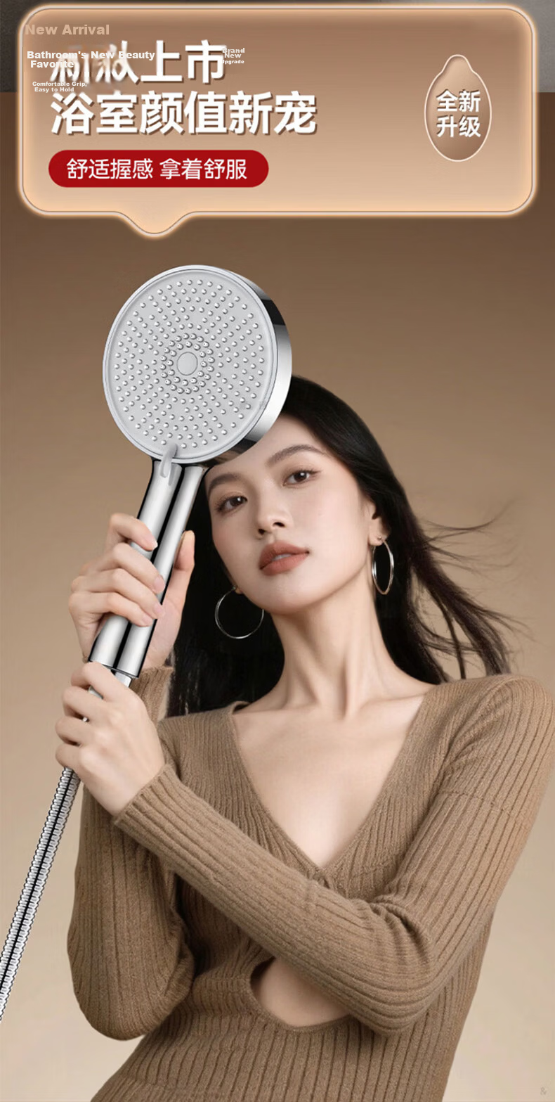 X-GRKE Seiko Pressurized Shower Head Set with Hose, 5-Mode Adjustable High-Pressure Bathroom Shower Sprayer 20