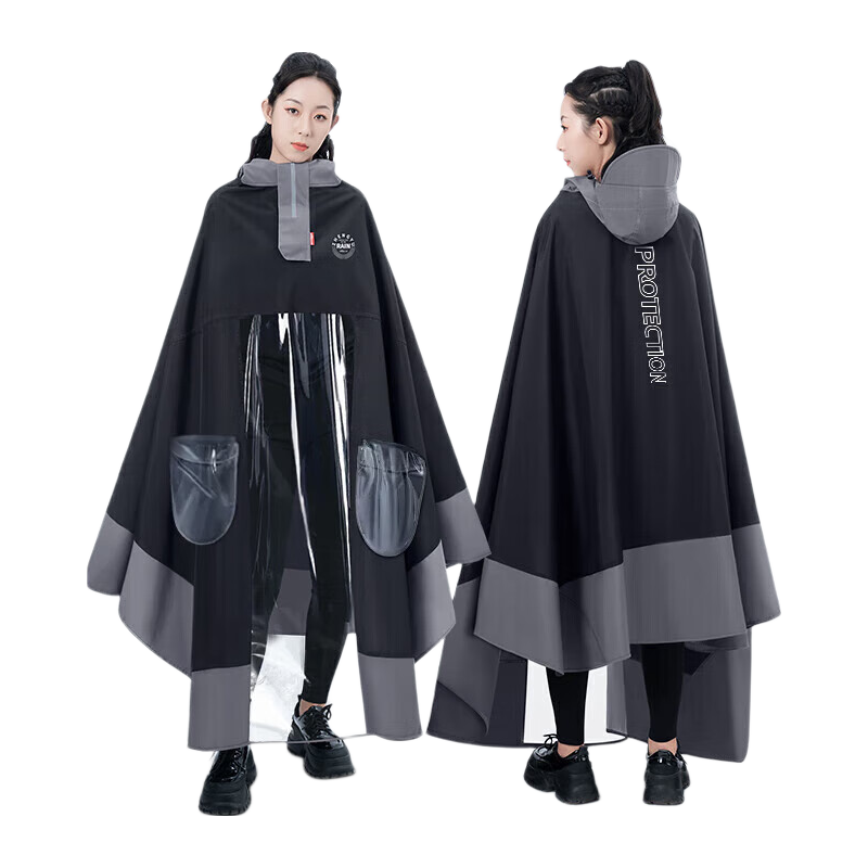 KEYRU Electric Bicycle Riding Raincoat, Single-Person One-Piece Adult, Enlarged And Thickened Long Style, Full-Body Protection against Heavy Rai