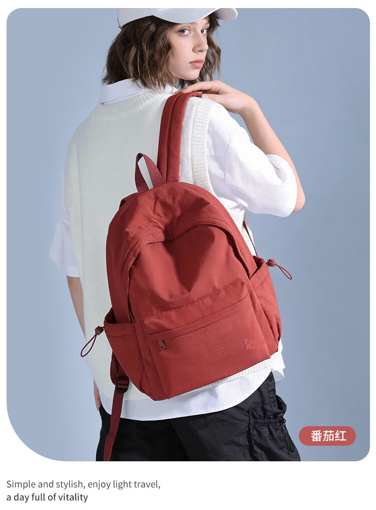 COW Women's Backpack Casual Lightweight Travel Bag High-Quality Laptop Bag Sky Blue for Middle School, High School, and College Students 16