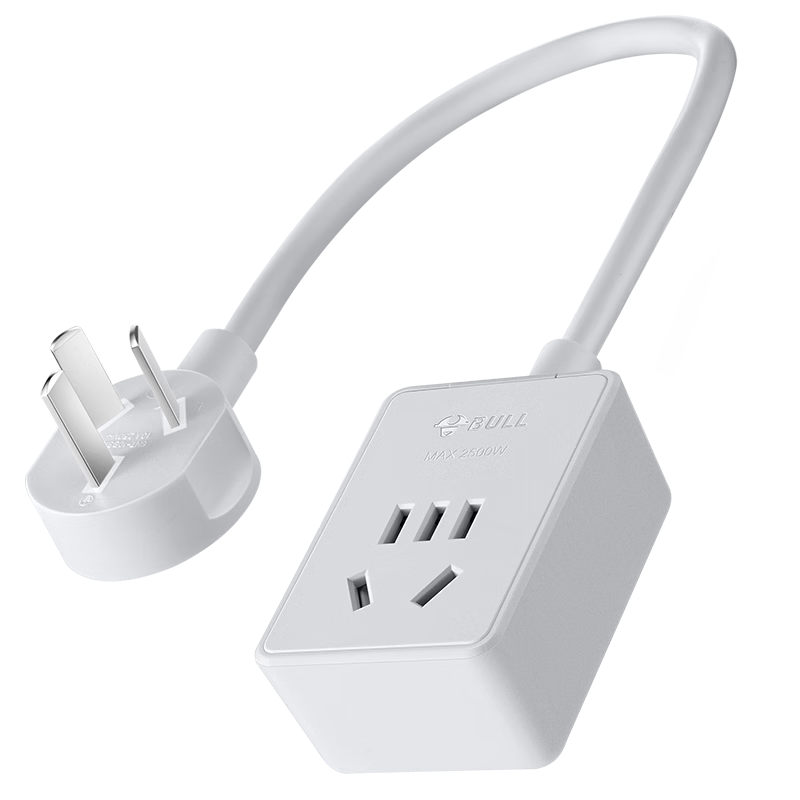 BULL Socket/power Strip/outlet Strip/power Bar/extension Cord, 1 Outlet without Switch, Total Length 3 Meters, GN-100101