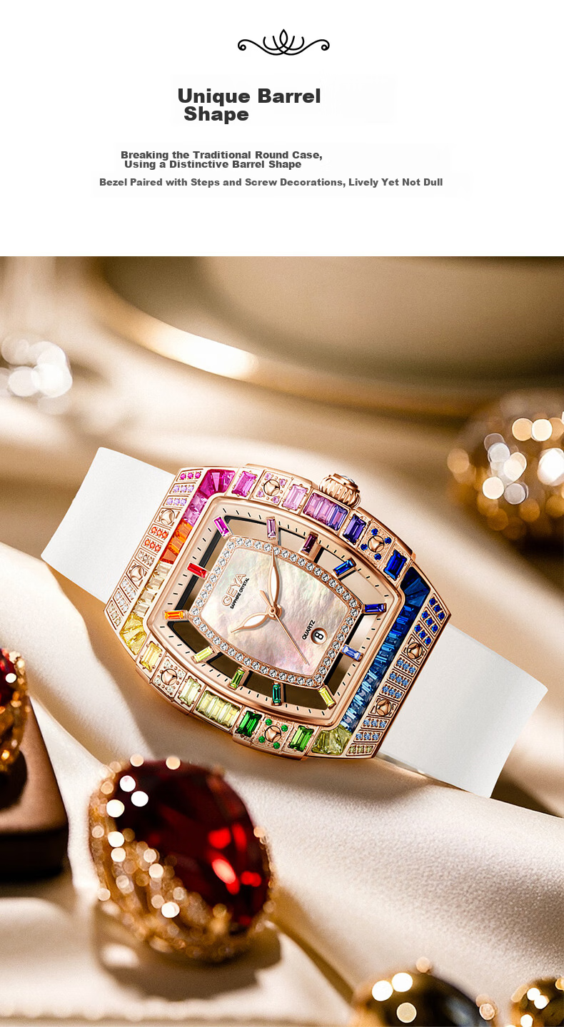 GEYA Women's Luxury Colorful Diamond Waterproof Quartz Watch Birthday Gift for Women 3