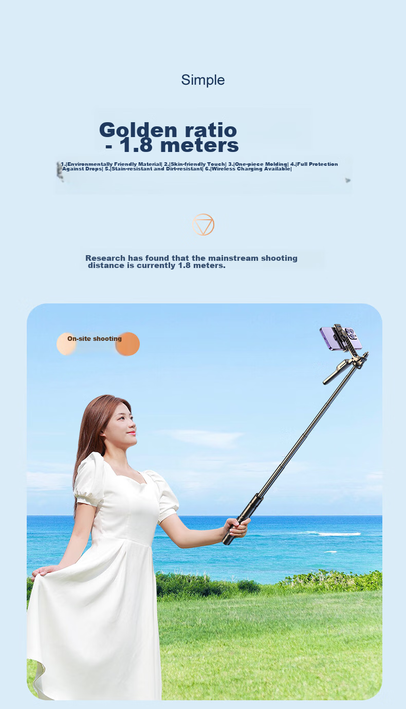 Shuotu [Professional Shooting - 1.9 Meters] Selfie Stick Tripod, Phone Floor Stand, Handheld Anti-Shake Selfie Device, Portable Travel 360-Degree Rotation Fully Automatic Live Streaming Stand 10