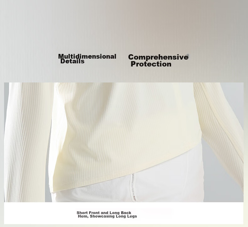 Macondo Women's Hooded Sun Protection Jacket Long Sleeve Cooling Slim Fit Short Style UV Protection Classic Off-White L 7