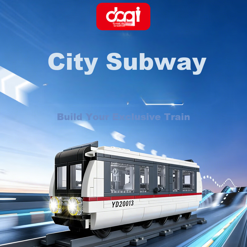 DAQI City Subway Train Building Blocks Educational Puzzle Model Toy for Children Detachable Birthday Gift Ages 6-12
