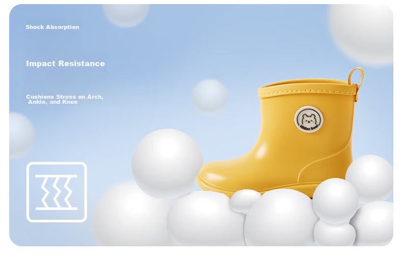 Nido Bear Kids Rain Boots Baby Non-Slip Waterproof Shoes Boys Girls School Shoes YX2518 Size 17 20