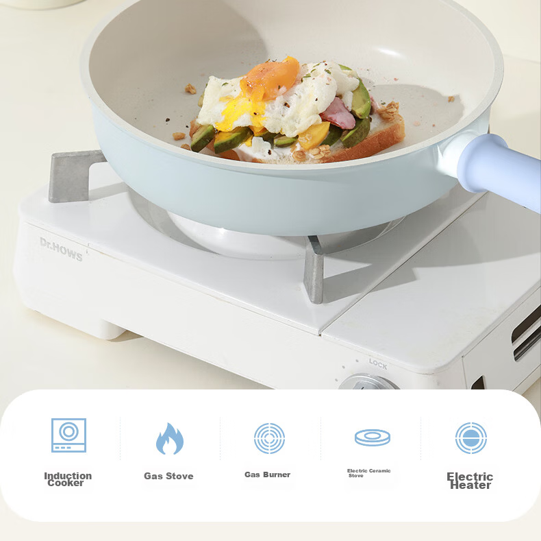 Carote 26cm Maifan Stone Non-Stick Flat Frying Pan Steak Pan Household Pancake Pan Small Egg Frying Pan Induction Cooker Compatible 13