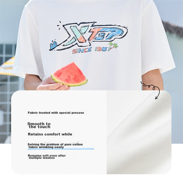 XTEP Summer New Men and Women Cooling Short Sleeve Outdoor Quick-Dry Cotton Sports Breathable T-Shirt 7