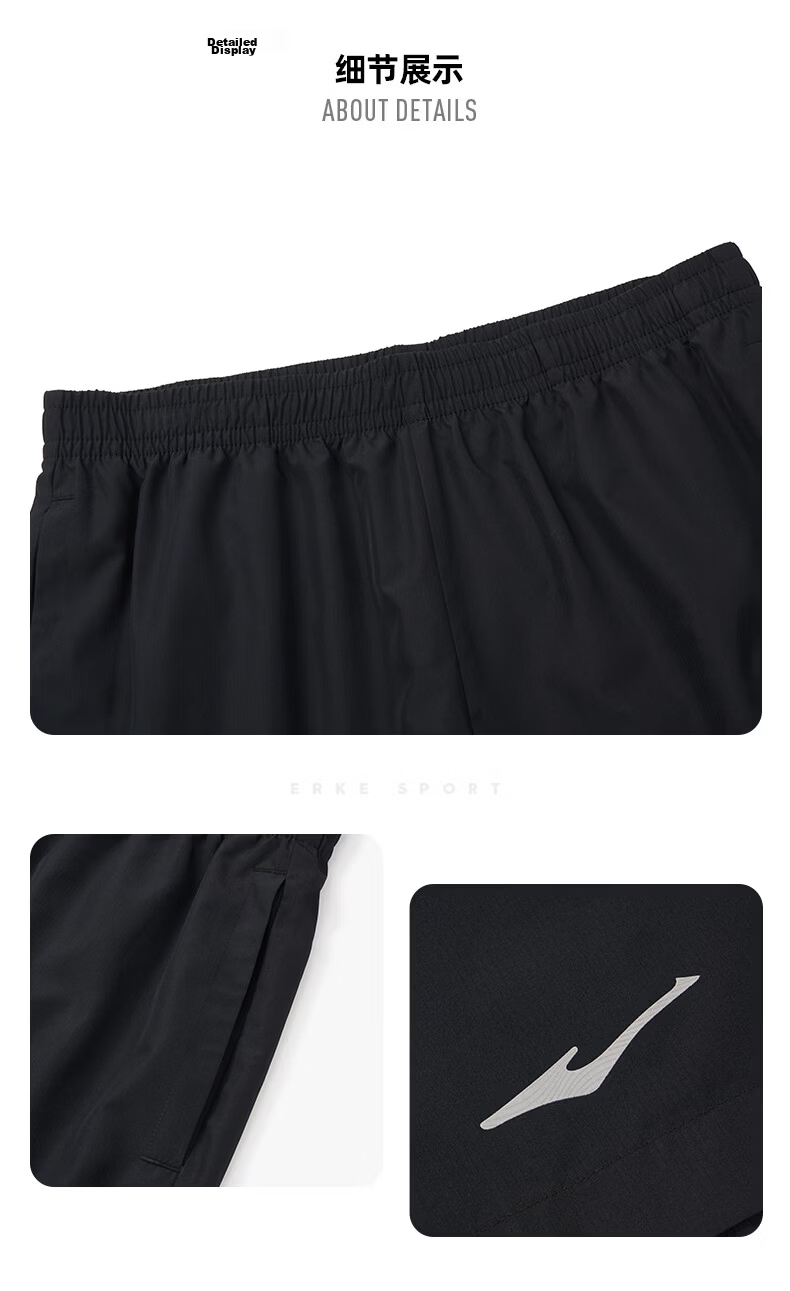 ERKE Summer New Sports Set Short Sleeve and Shorts (2 Pieces) Ice Cool Quick-Dry Moisture-Wicking Outdoor Casual Wear 24