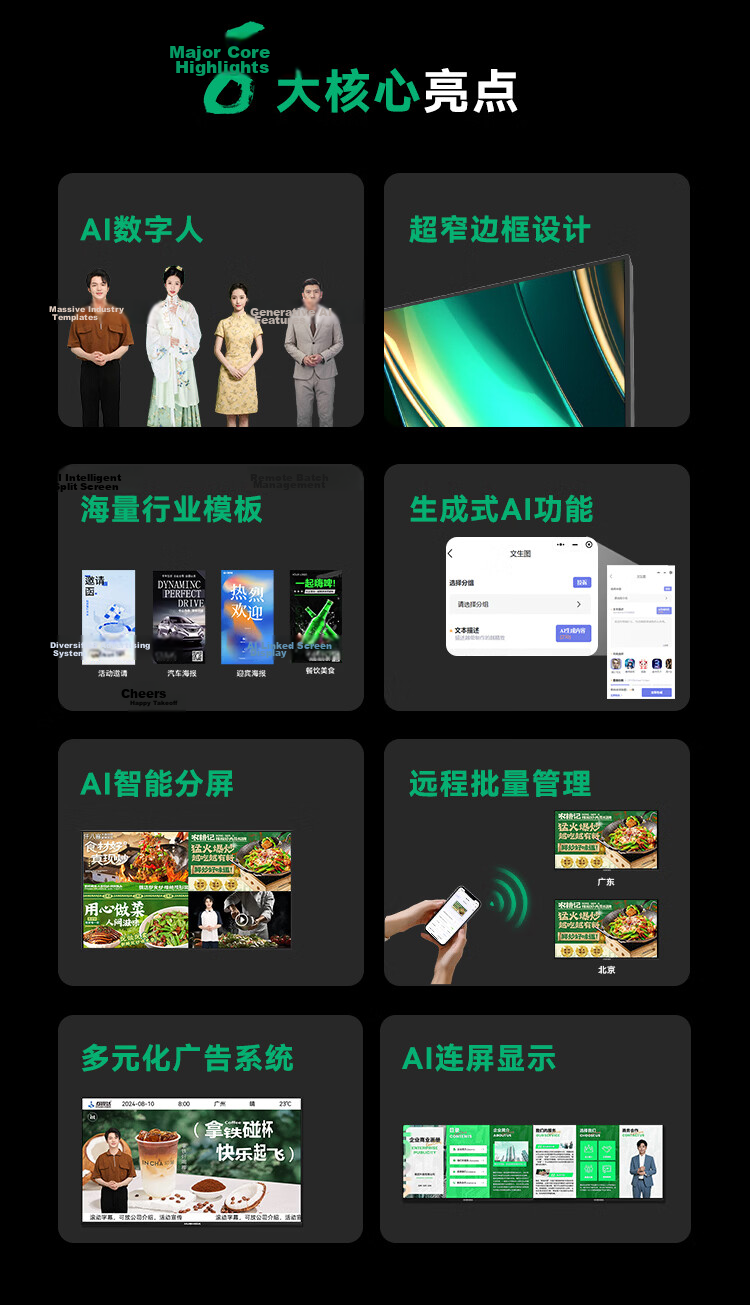 HUSHIDA [Best-Selling Online] 32-Inch Wall-Mounted Advertising Display, Electronic Menu Digital Signage Screen, Information Publishing Screen, Android Non-Touch LY-32 4