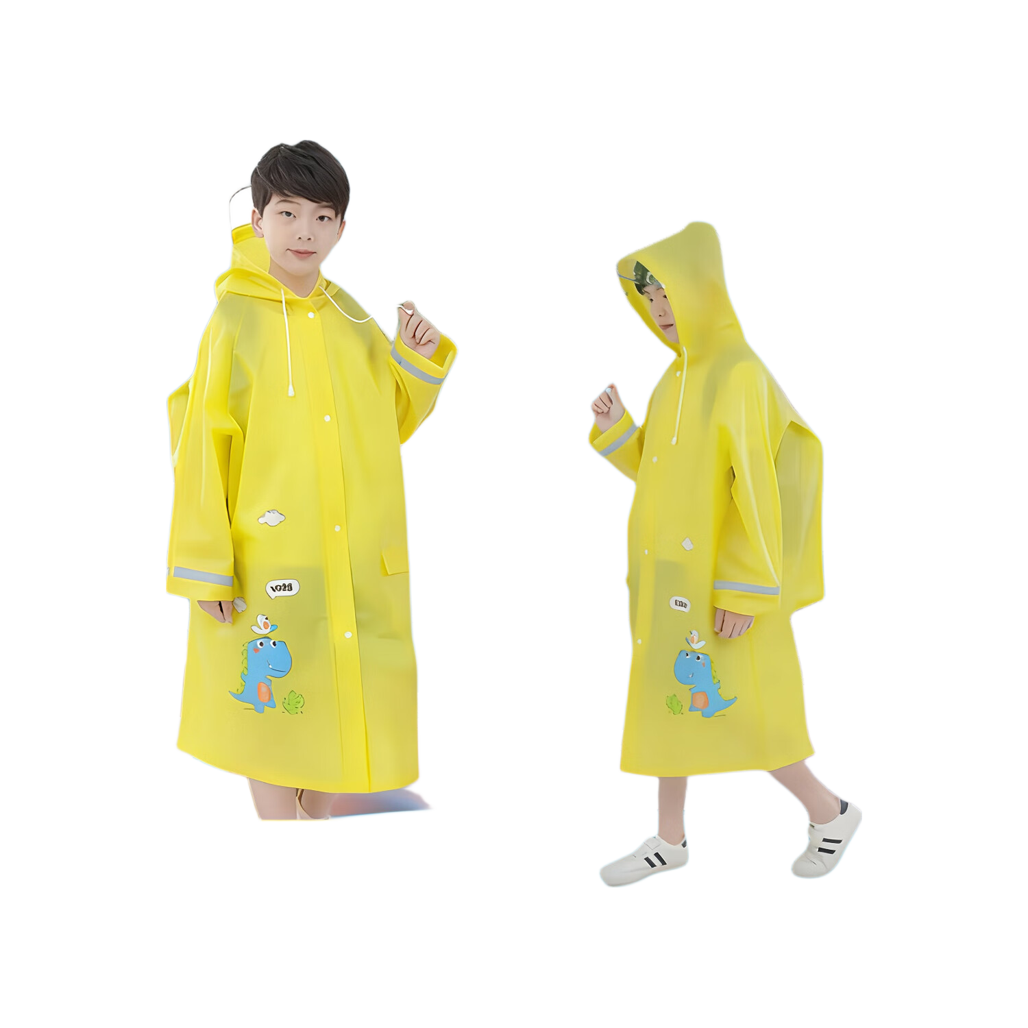 Meebordi Children's Raincoat for Boys And Girls, Elementary School Students, Big And Small Kids, Toddlers, Kindergarten Children, Dinosaur Design, XXL Size