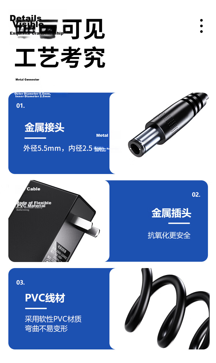 NVV 15V 2A Power Adapter for Computer Monitor Wall-Mounted POE Switch Sansui Outdoor Speaker Trolley Speaker Charger 5.5x2.5mm 9