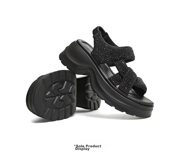 TEENMIX Qixi Festival Gift Sparkling One-Strap Sandals Simple Comfortable Versatile Fashion Women's Shoes 2026 Summer New Arrival 7