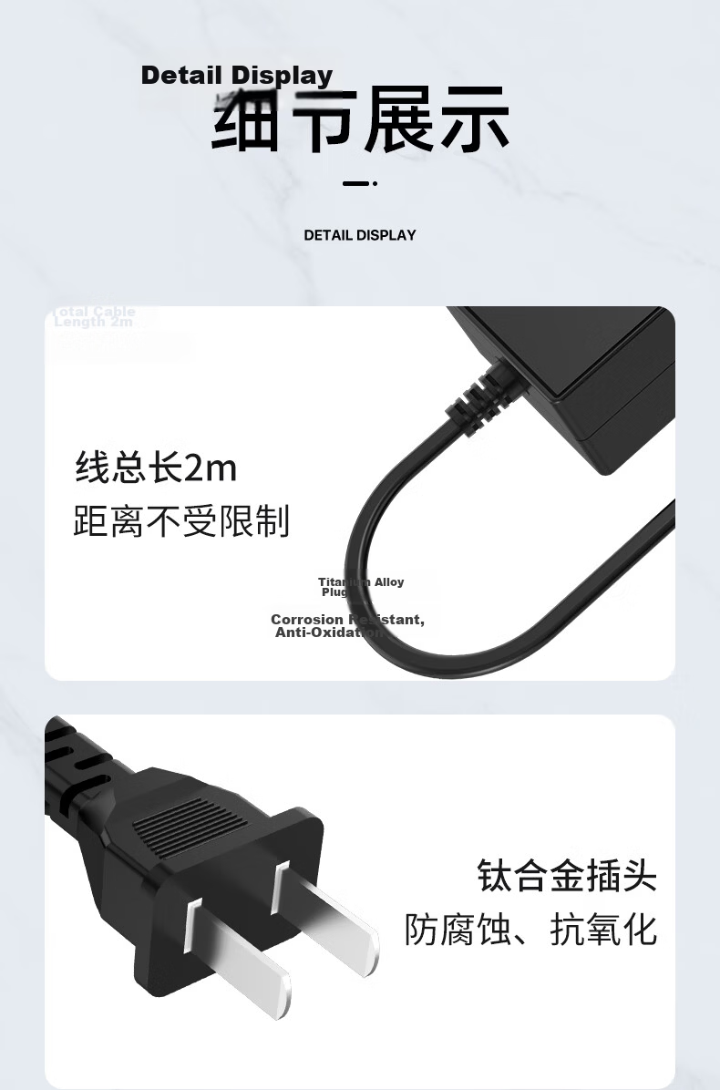 Elei 24V 2A Power Adapter for Thermal Printer, Midea Qinyuan Water Purifier, Water Dispenser, Power Cord for Nail UV Lamp, Fat Burning Massager Charger 5.5*2.5/2.1mm 4