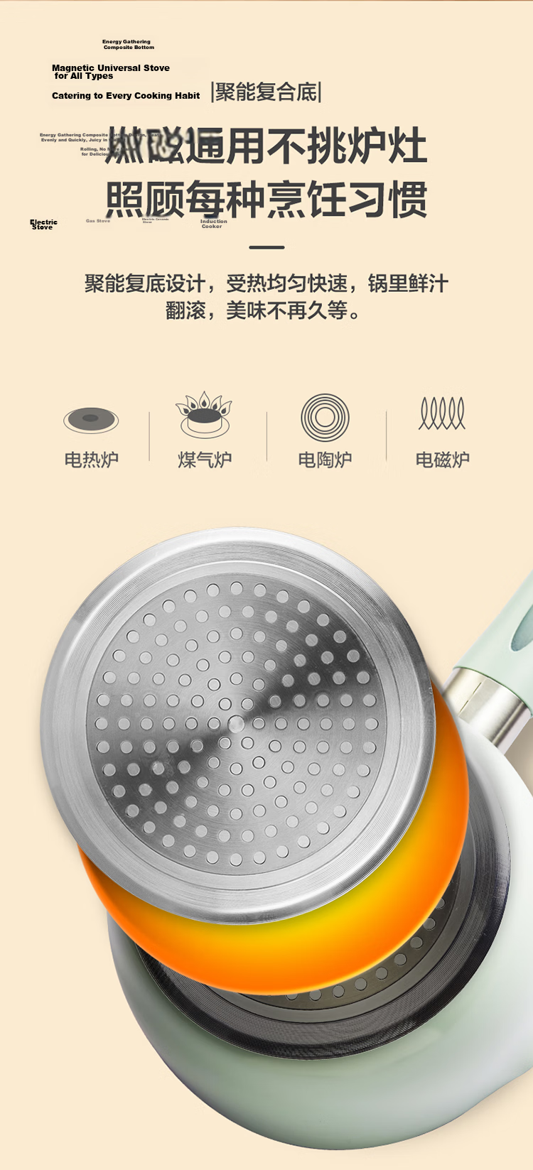 Bear 316L Stainless Steel Thickened Baby Food Milk Pot Small Milk Pan Instant Noodle Pot Small Cooking Pot 18cm 12