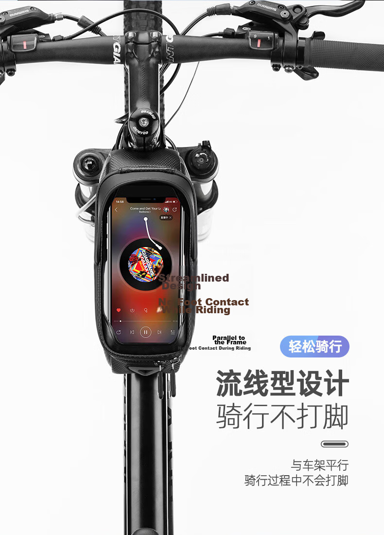 ROCKBROS Hard Shell Bicycle Frame Bag Top Tube Bag Handlebar Bag Phone Bag Mountain Road Bike Cycling Accessories 4