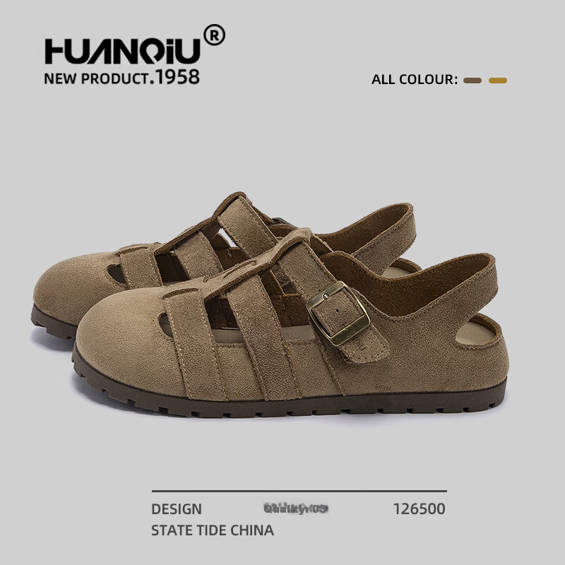 Global Birken Rome Women's Sandals 2026 Summer New Retro Versatile Closed-Toe Hollow Breathable Beach Sandals