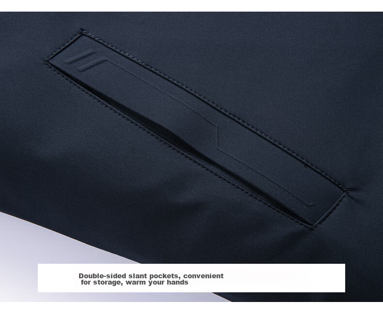 ROMON Lightweight Down Jacket Men Dad Warm Autumn Winter Business Casual Lapel Executive Coat 25030Y Dark Blue XL 28