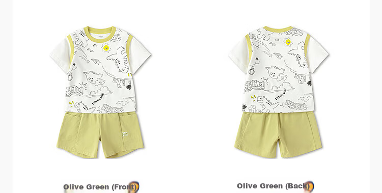 Balabala【balaOne】Kids Short Sleeve Set Boys and Girls 2-Piece Summer 2026 Quick-Dry Sun Protection 33