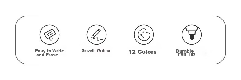 Deyin Erasable Colored Whiteboard Markers Water-Based Whiteboard Pens for Kids Easy to Erase Office Teaching Supplies Kindergarten Drawing Graffiti Markers 12-Pack 2950 2