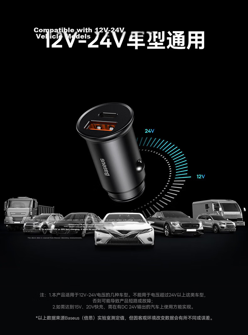 Baseus Car Charger Super Fast Charging 2026 New Dual-Port Cigarette Lighter Adapter Car Power Socket 20