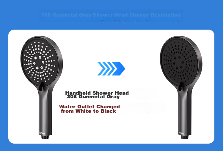 Haier Household Three-Mode Water Output, No Installation Required, Universal Powerful Spray Gun, Large Panel Shower Handheld Handheld Shower Head P307 Gun Gray 1
