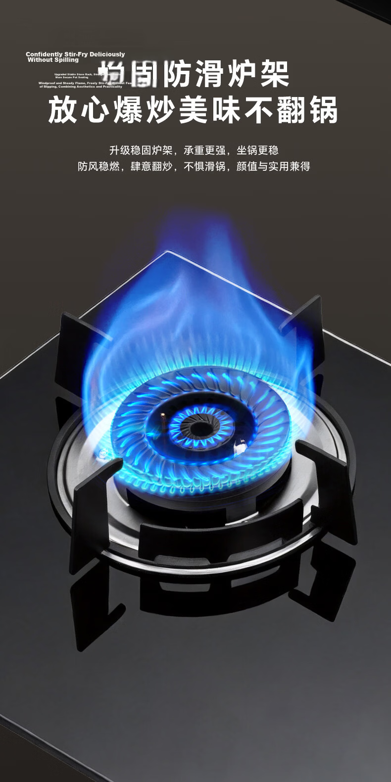 Canbo Natural Gas Stove Double Burner 5.2KW High Firepower First-Level Energy Efficiency Stainless Steel Panel Removable Burner Windproof Energy Concentration Cover Built-in Kitchen Double Eye Stove Q 8