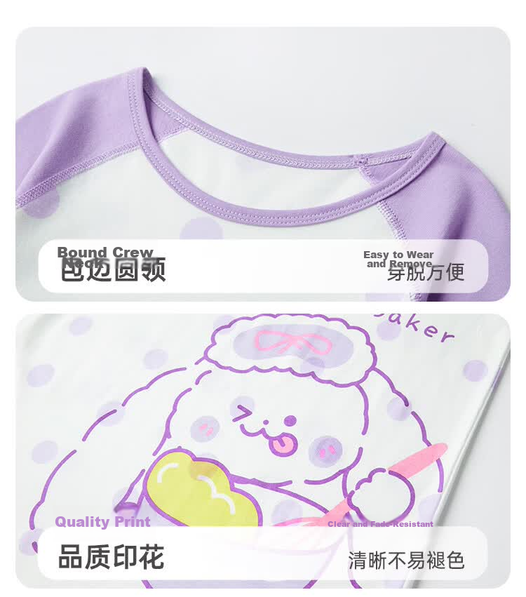 DEESHA 【7A Antibacterial 100% Cotton】Girls Lightweight Breathable Skin-friendly Summer Short Sleeve Cotton Home Dress 13