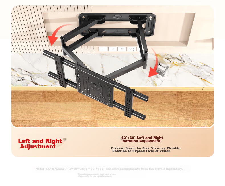 Beishi 40-90 Inch Eight-Arm Extendable Rotating TV Mount, Ultra-Thin Recessed TV Bracket, Wall-Mounted Stand, Universal TV Mount for Multiple Brands 6
