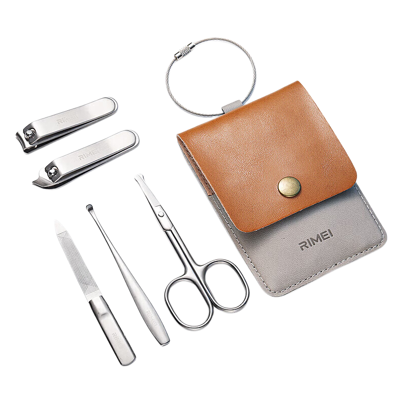Jindarimei Nail Clipper Set, Five-Piece Manicure Kit, Stainless Steel Ear Pick, Nail File, Nail Scissors, Complete Nail Pliers Set