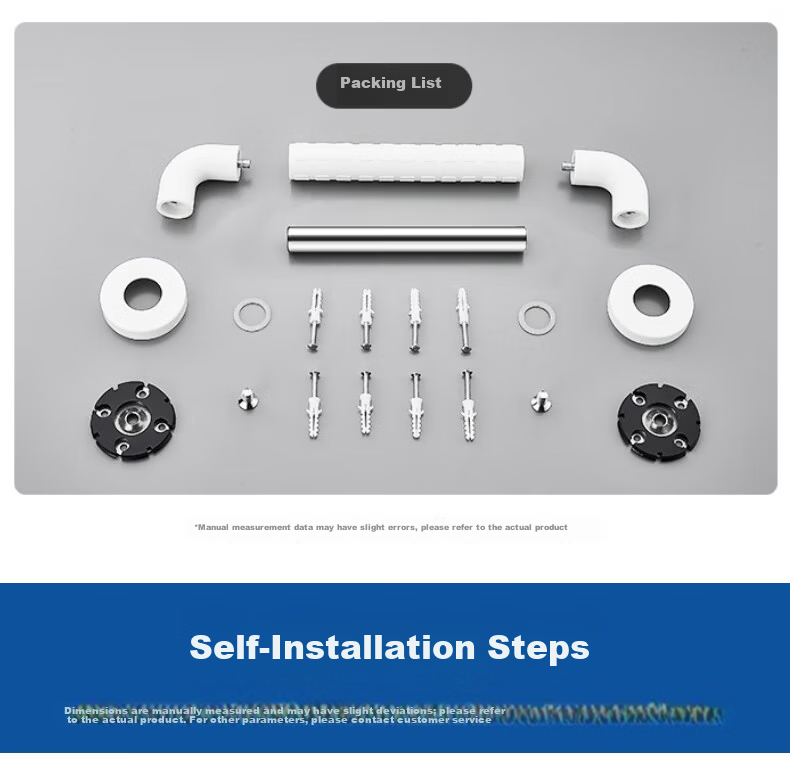 Pollock BLK-FS48W, Anti-Slip Safety Handrail for Elderly in Bathroom, Toilet Support Frame, Barrier-Free Shower Room Railing 13