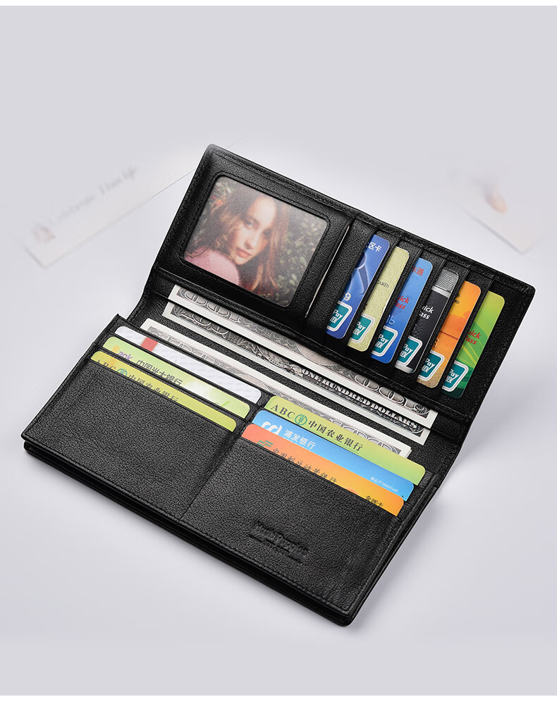 Hush Puppies Men's Genuine Leather Casual Long Wallet Multi-Card Holder Birthday Gift Practical Wallet for Boyfriend 11