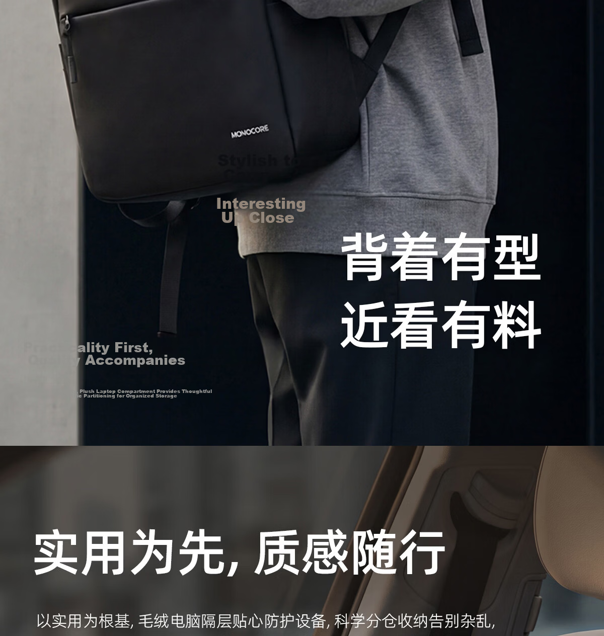 JINSHIWQ Laptop Backpack Men's Business Commuter 16-inch Notebook Bag Women's Large Capacity Travel Backpack 3