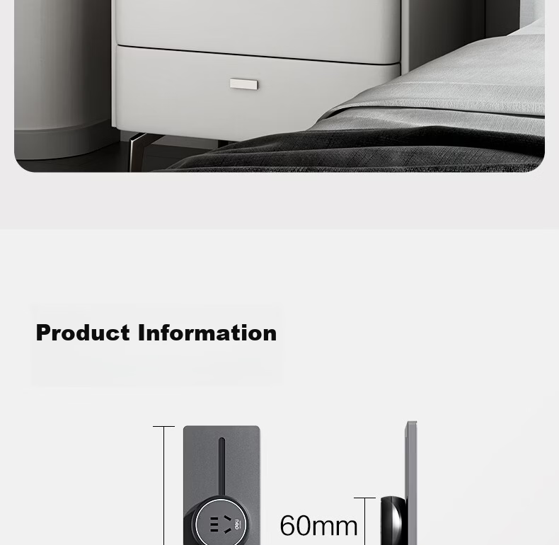 Deli Track Socket Movable Power Strip Rail Type Guide Rail Socket Sideboard Switch Socket Panel Slim 50cm + 3 Five-Hole Outlets Dusk Gray LU6105 28