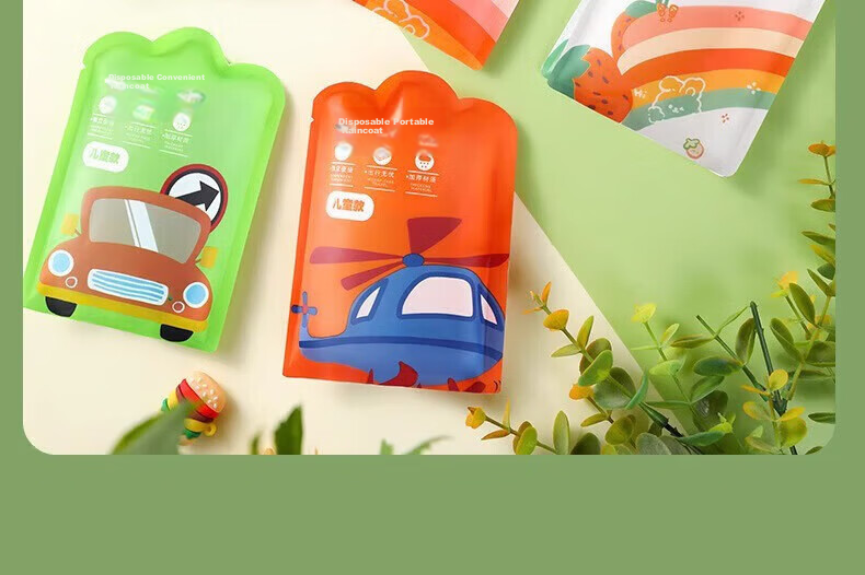 Chegui Mu Disposable Thickened Children's Card Long Full-Body Raincoat for Heavy Rain Single-Person Mountaineering Hiking Cycling Raincoat 5 Pieces 10