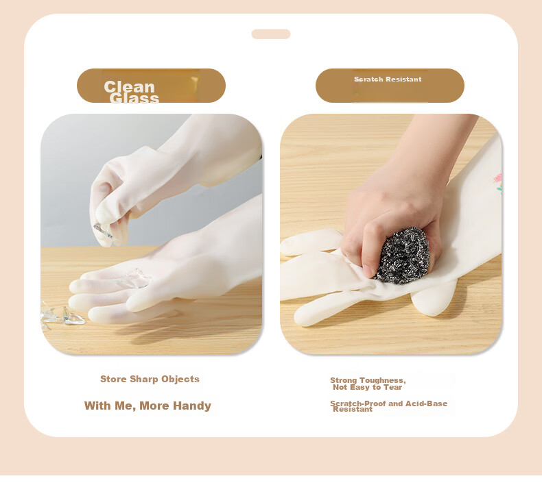 Grace Nitrile Gloves L Size Kitchen Dishwashing Household Cleaning Waterproof Strawberry Print 11