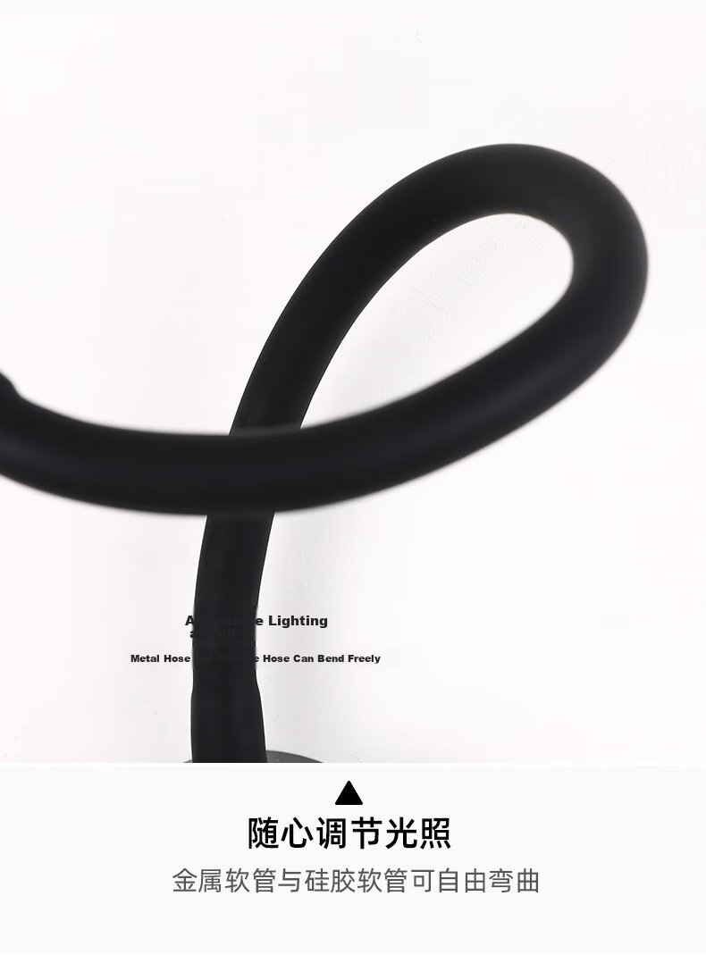 Guan'an LED Flexible Tube Spotlight Bedside Hotel Reading Surface-mounted Wall Lamp Display Cabinet Curved Pipe Light Jingcang Delivery Black 3W Warm Light 9