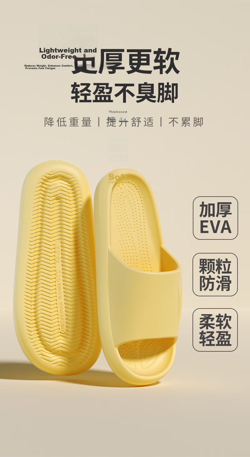 Beiduo Yang Men's Indoor Non-Slip Bathroom Shower Slippers Couples EVA Soft Sole Sandals Dark Blue Size 42-43 3